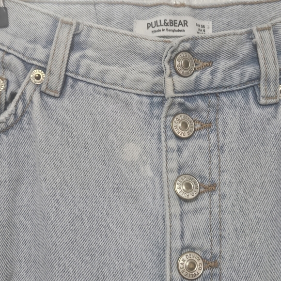 Pull & Bear high rise button fly straight leg jeans size 4 - Picture 5 of 16